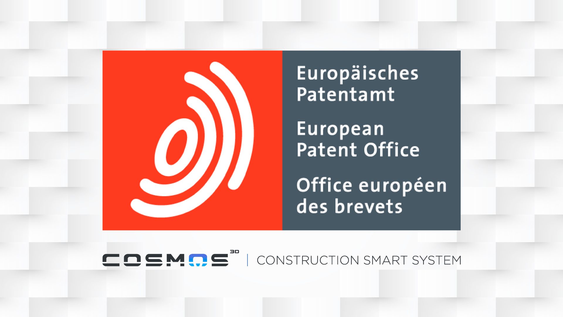 Portada patente 3 - Cosmos 3D Receives the European Unitary Patent and Strengthens Its Leadership in 3D Construction